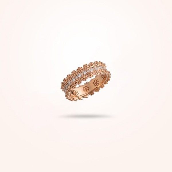 MARVVA - 3mm Daisy Bouquet Ring, Diamond, Rose Gold 18K