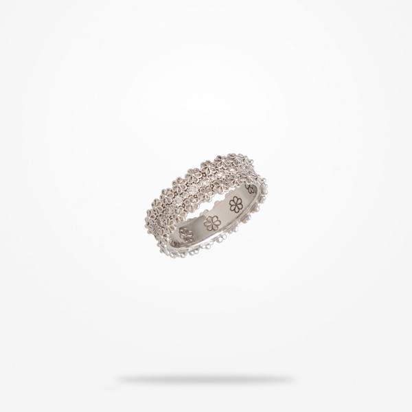 MARVVA - 3mm Daisy Bouquet Ring, Diamond, White Gold 18K