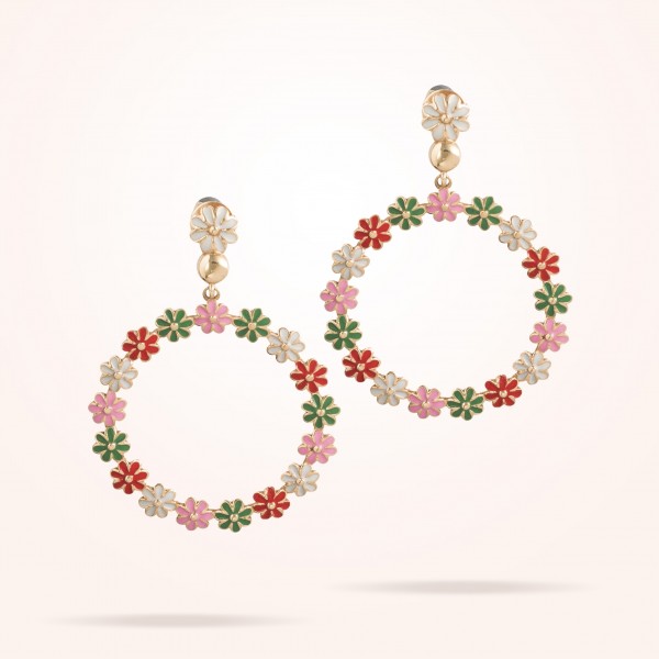 MARVVA - 4.4mm Daisy Bouquet Earrings, Rose Gold 18K