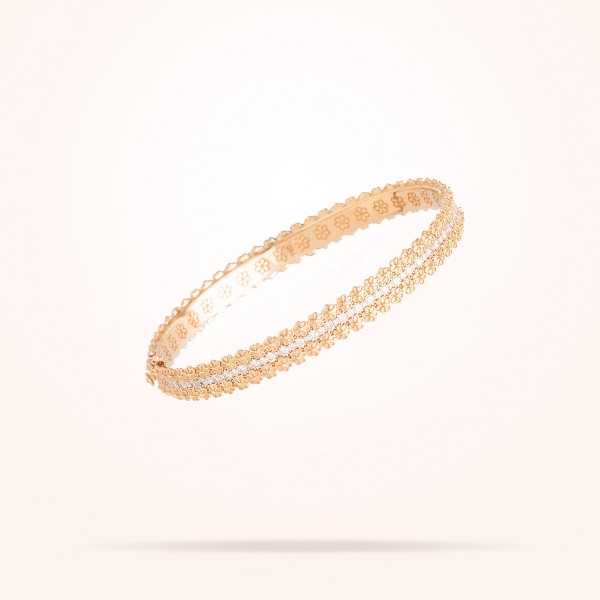 MARVVA - 3mm Daisy Bouquet Bangle, Diamond, Rose Gold 18K