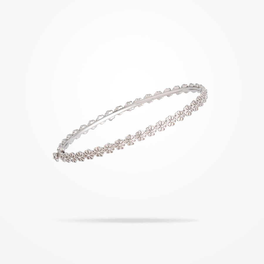 4.4mm Daisy Bouquet Bangle, White Gold 18K