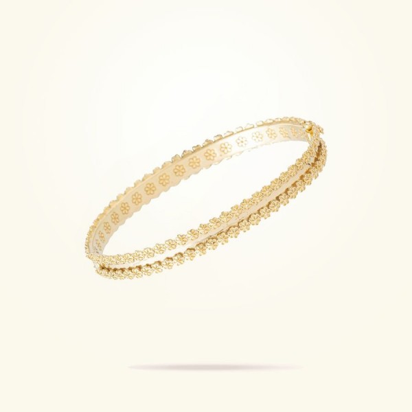 MARVVA - 3mm Daisy Bouquet Bangle, Yellow Gold 18K