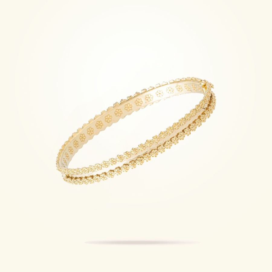 3mm Daisy Bouquet Bangle, Yellow Gold 18K