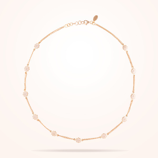 MARVVA - 6mm Daisy Bouquet Chokers, Rose Gold 18K