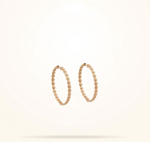 6mm Daisy Bouquet Earrings, Rose Gold 18k. - Thumbnail