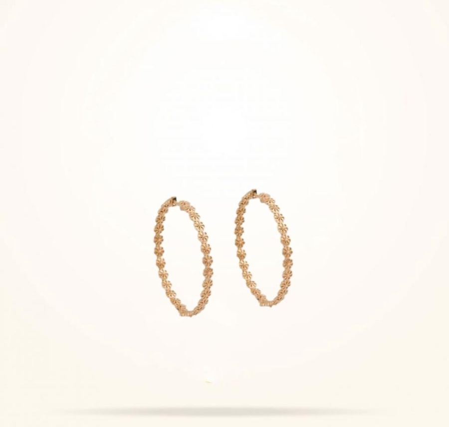 6mm Daisy Bouquet Earrings, Rose Gold 18k.