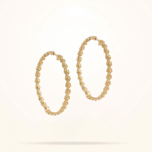 6mm Daisy Bouquet Earrings, Yellow Gold 18K - Thumbnail