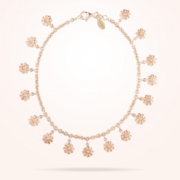 MARVVA - 6mm Daisy Bouquet Bracelet, Rose Gold 18K