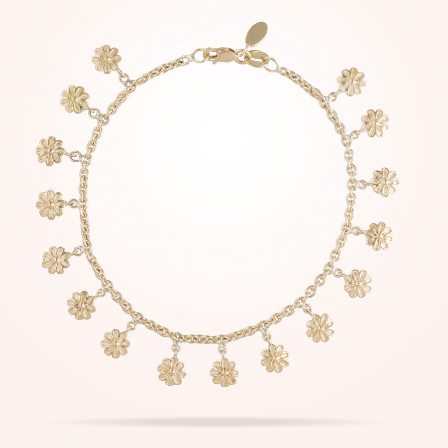 6mm Daisy Bouquet Bracelet, Yellow Gold 18K