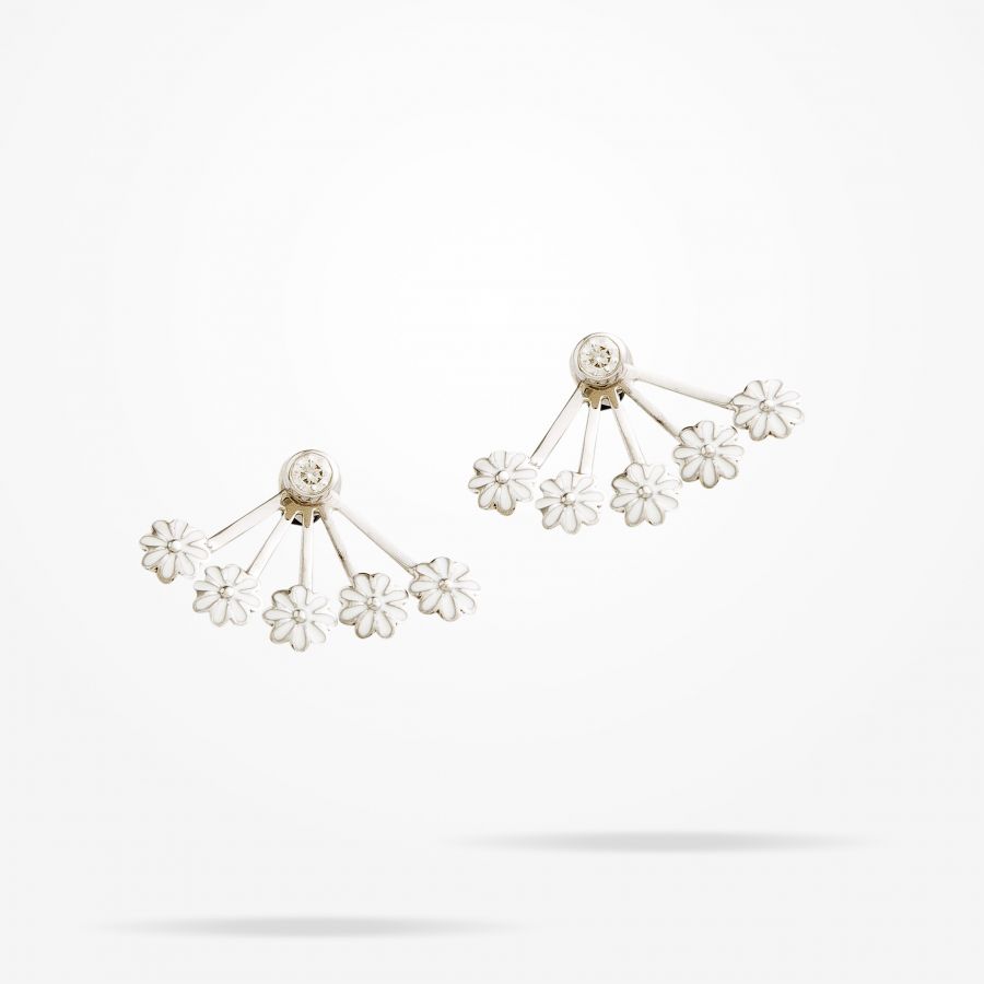 6mm Daisy Bouquet Earrings, Diamond, White Gold 18K