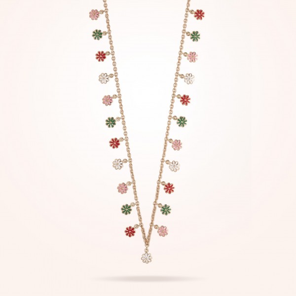 MARVVA - 6mm Daisy Bouquet Necklace, Rose Gold 18K