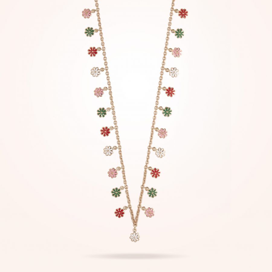 6mm Daisy Bouquet Necklace, Rose Gold 18K