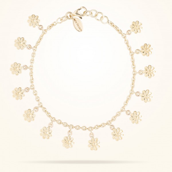 MARVVA - 6mm Daisy Junior Bouquet Bracelet, Yellow Gold 18K