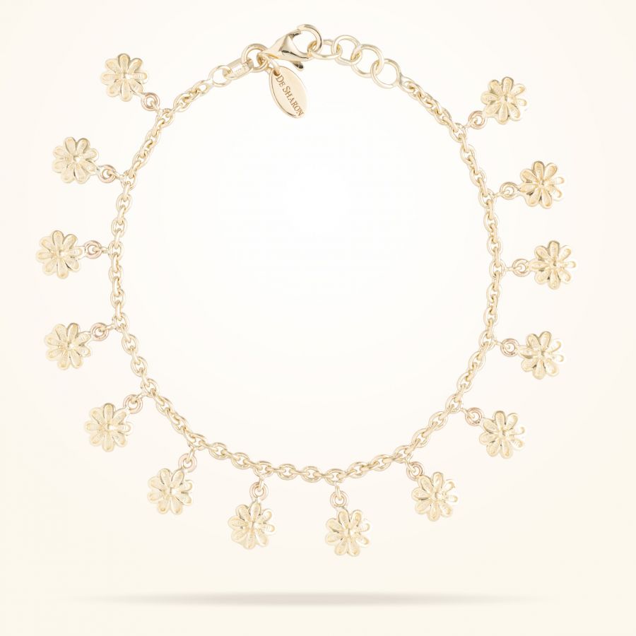 6mm Daisy Junior Bouquet Bracelet, Yellow Gold 18K