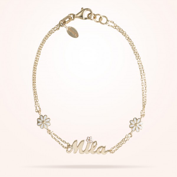 6mm Daisy Junior Personalised Bracelet, Yellow Gold 18K - Thumbnail