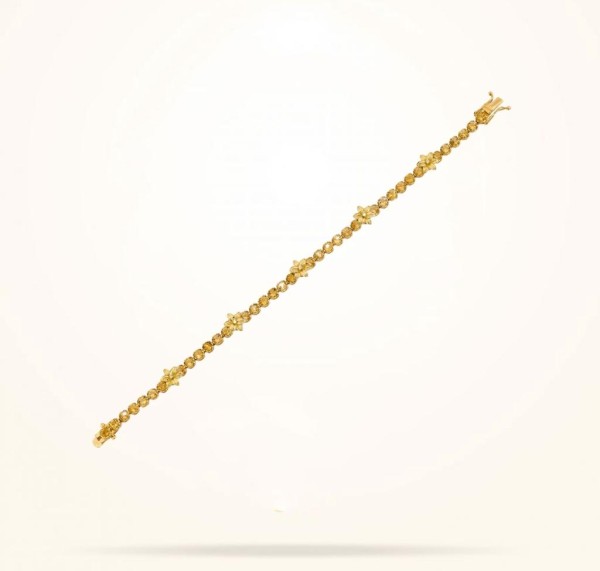 8 mm Lily Bracelet, Citrine Stones, Diamond, Yellow Gold 18k. - Thumbnail