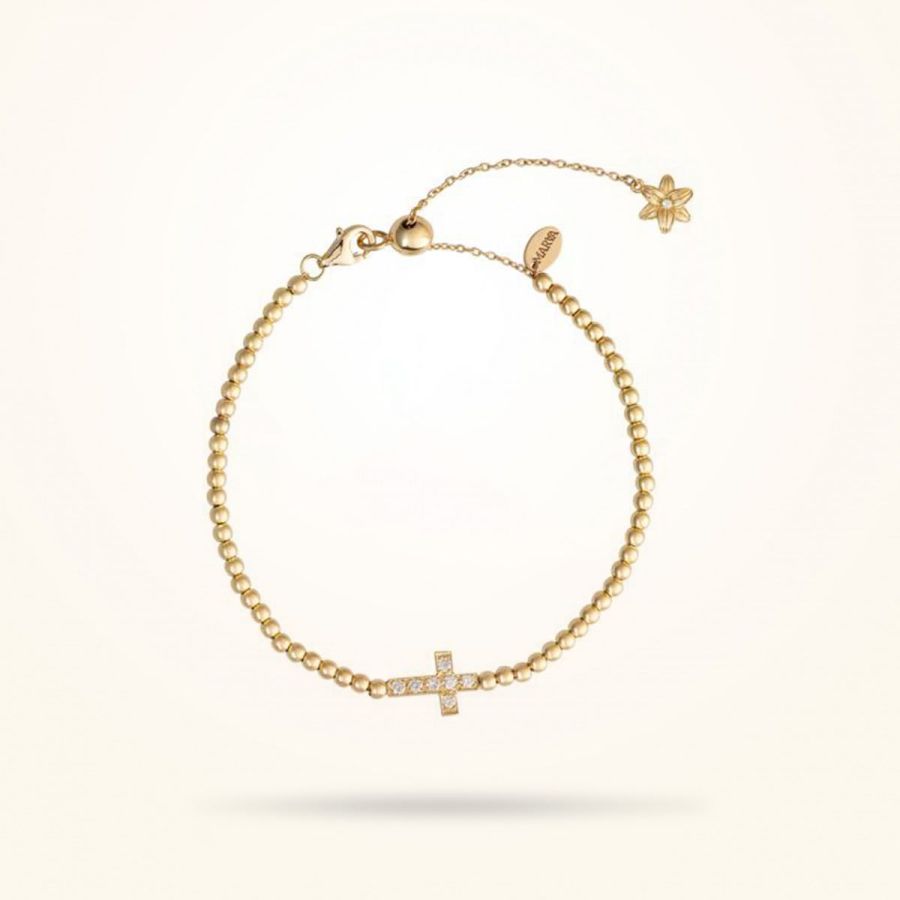 8mm Lily Bracelet , Diamond, Yellow Gold 18k.