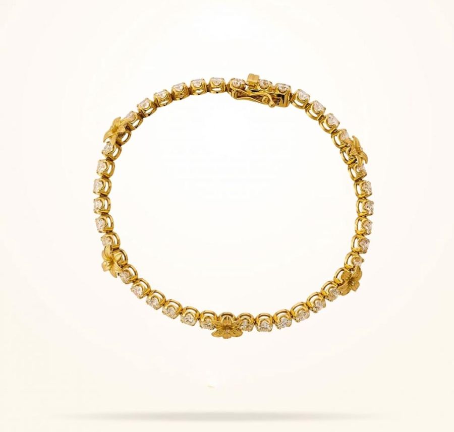 8mm Lily Bracelet, Diamond, Yellow Gold 18k.