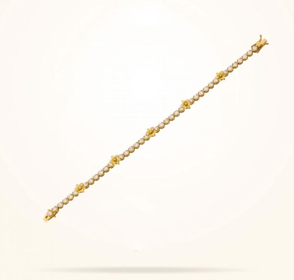 8mm Lily Bracelet, Diamond, Yellow Gold 18k. - Thumbnail