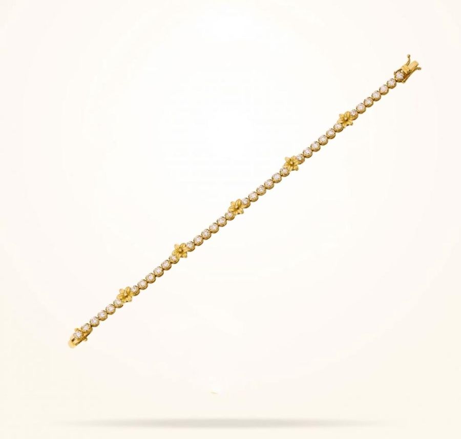 8mm Lily Bracelet, Diamond, Yellow Gold 18k.