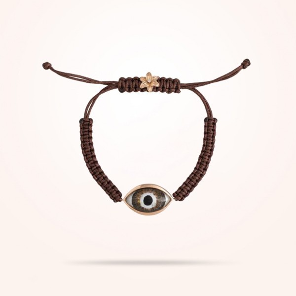 MARVVA - 8mm Lily Urban Bracelet, Hazel Evil Eye, Diamonds, Rose Gold 18k