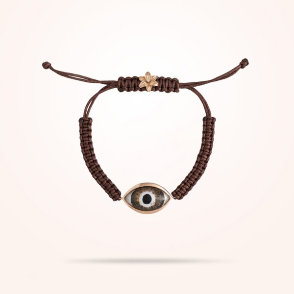 MARVVA - 8mm Lily Urban Bracelet, Hazel Evil Eye, Diamond, Rose Gold 18k