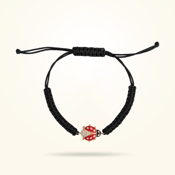 MARVVA - Small Ladybug Urban Bracelet, Diamonds, Yellow Gold 18k